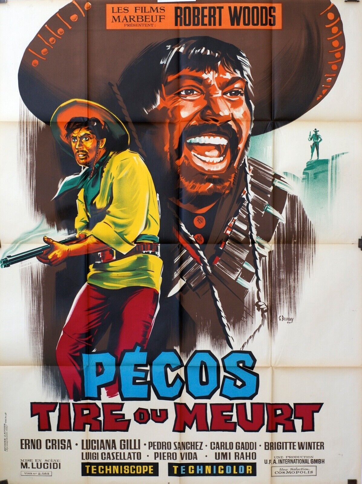 PÉCOS TIRE OU MEURT MOVIE POSTER ORIGINAL (120X160) ERNO CRISA