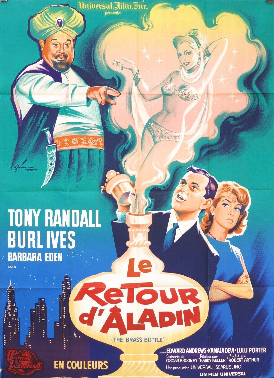 LE RETOUR D’ALADIN POSTER ORIGINAL 120x160 TONY RANDALL