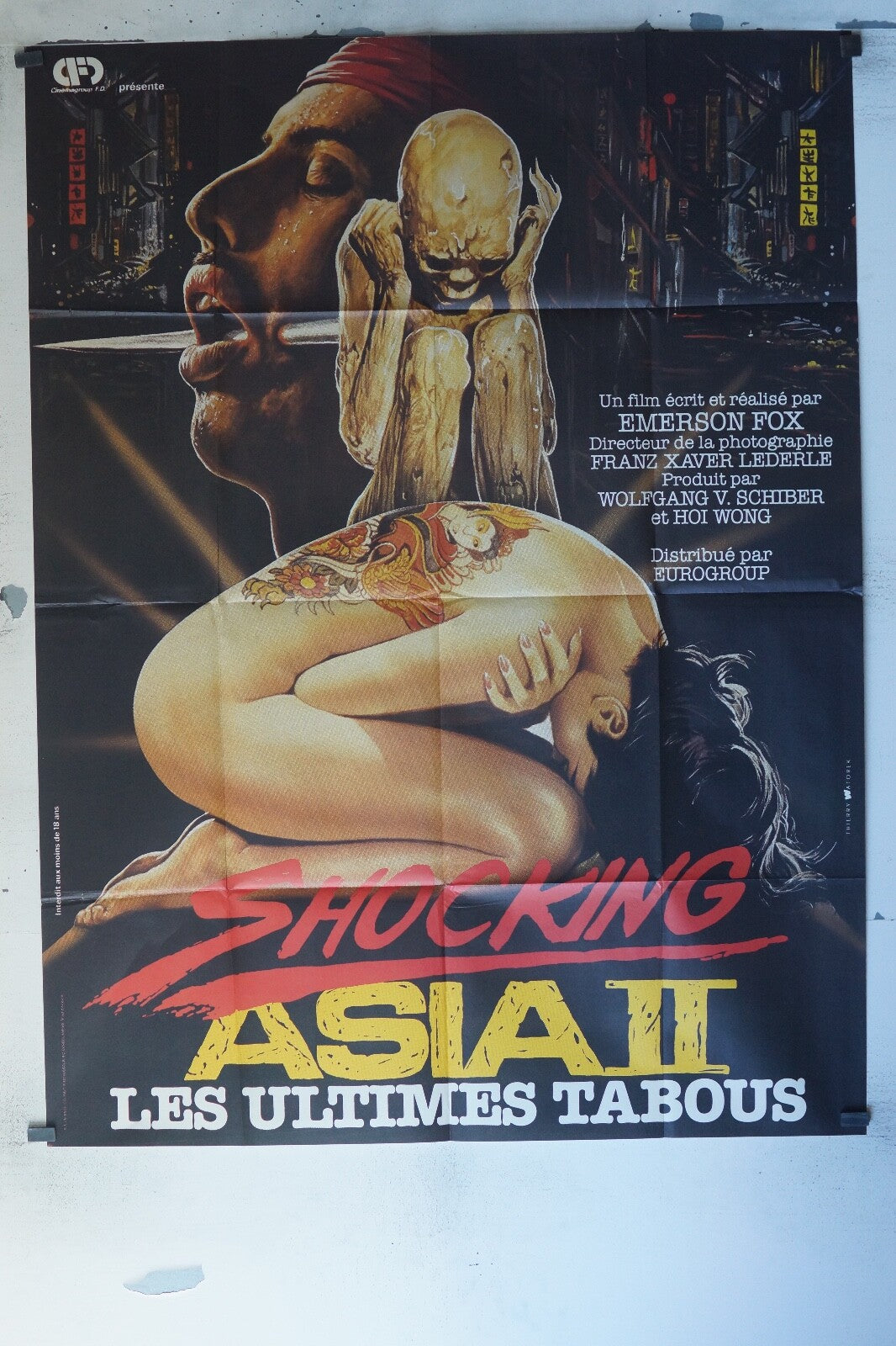 SHOCKING MOVIE POSTER ORIGINAL 120x160 KIRK DOUGLAS