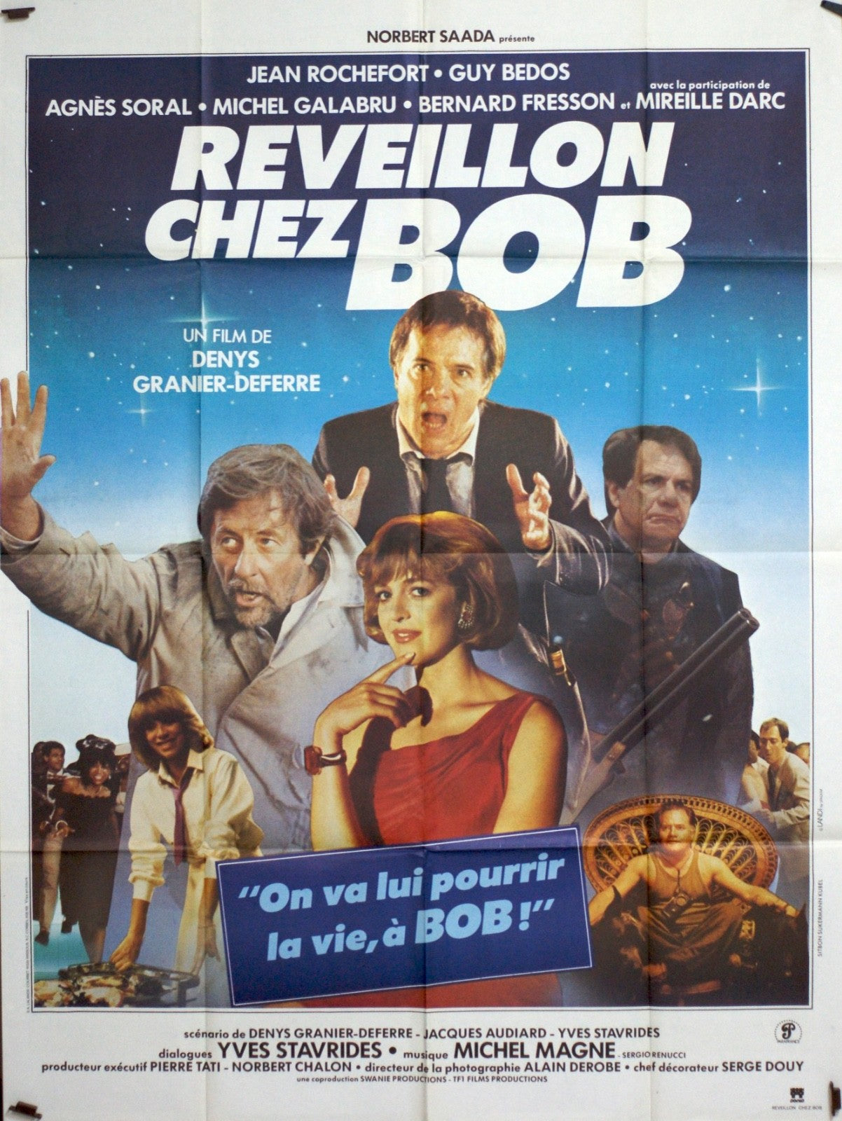 RÉVEILLON CHEZ BOB JEAN ROCHEFORT MOVIE POSTER ORIGINAL 120x160