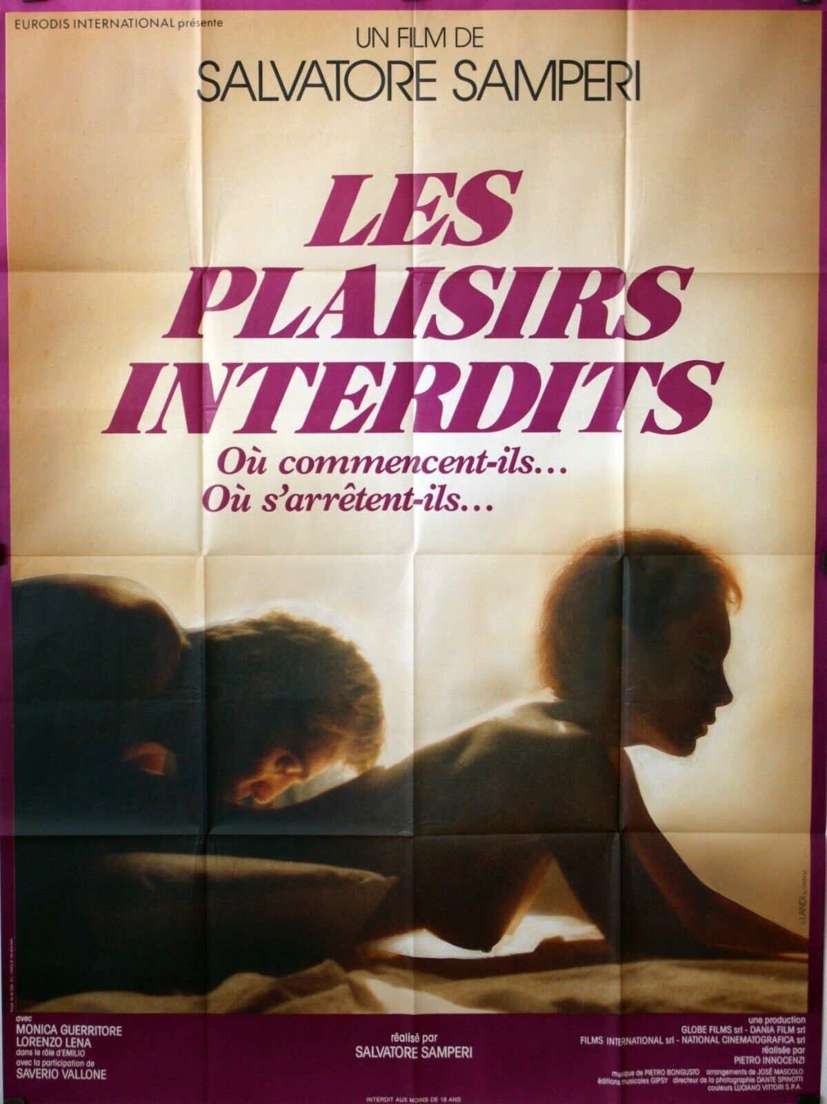 LES PLAISIRS INTERDITS MOVIE POSTER ORIGINAL 120x160 SALVATORE SAMPERI