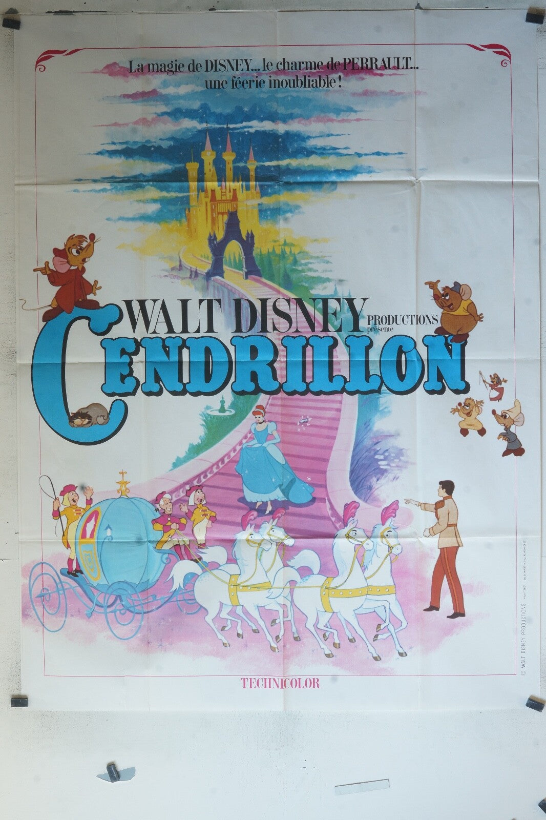 CENDRILLON MOVIE POSTER ORIGINAL 120x160 Walt disney