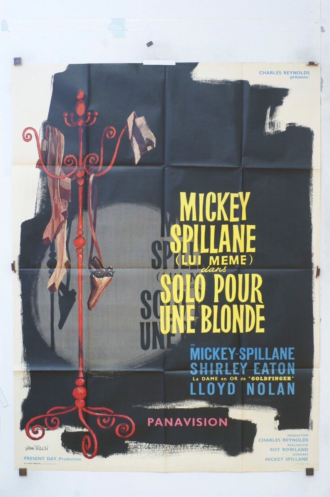 SOLO POUR UNE BLONDE MOVIE POSTER ORIGINAL 120x160 MICKEY SPILLANE