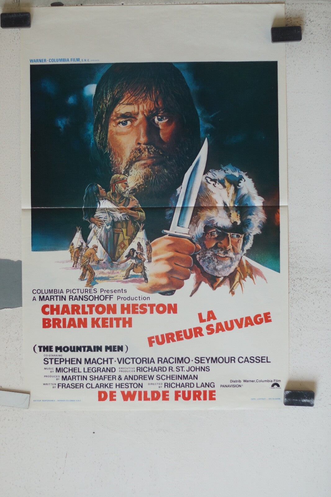 FUREUR SAUVAGE (LA) ORIGINAL MOVIE POSTER 36x55 Jacques Balmer , Claude