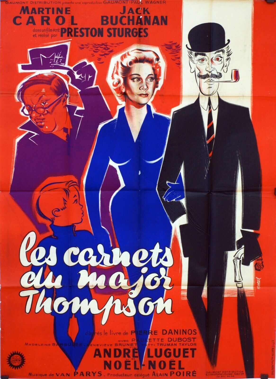 LES CARNETS DU MAJOR THOMPSON MOVIE POSTER ORIGINAL 120x160 MARTINE CAROL