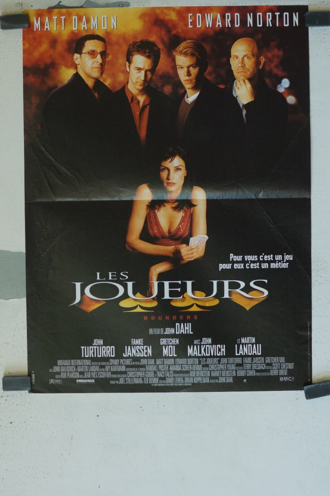 LES JOUEURS PARFAIT ORIGINAL MOVIE POSTER 40x60 JOHN TURTURRO – FAMKE JANSSEN