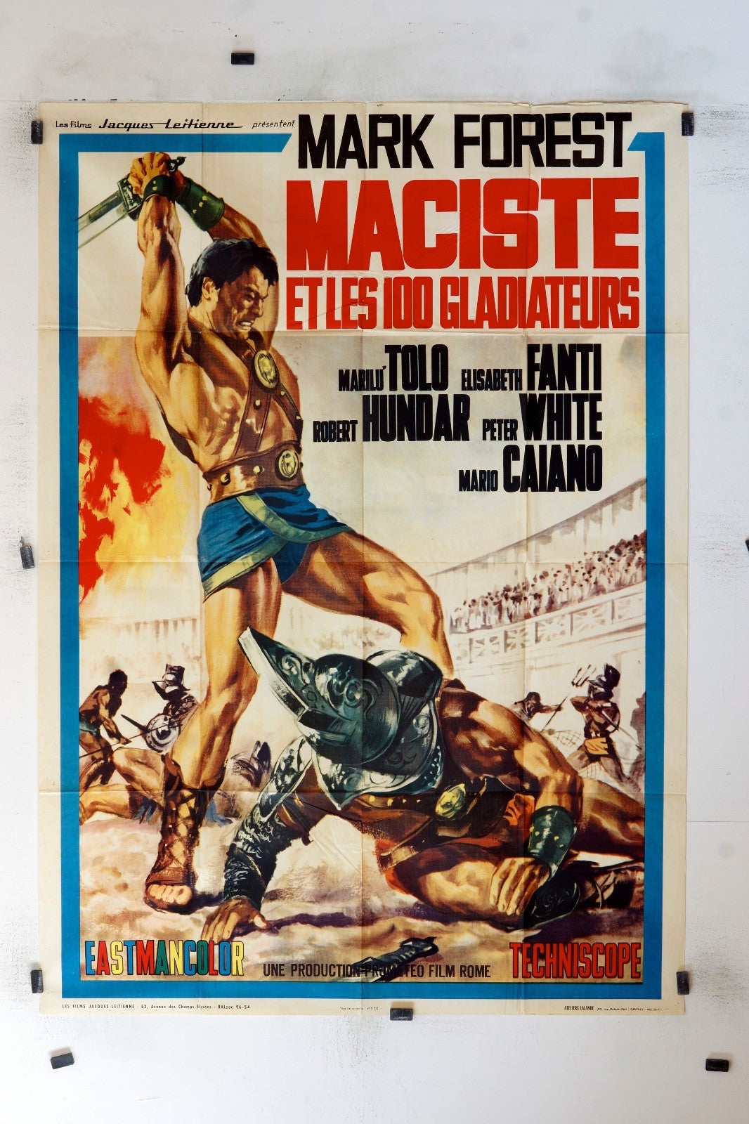 MACISTE ET LES GLADIATEURS ET LES 100 GLADIATEURS ORIGINAL MOVIE POSTER 120x160