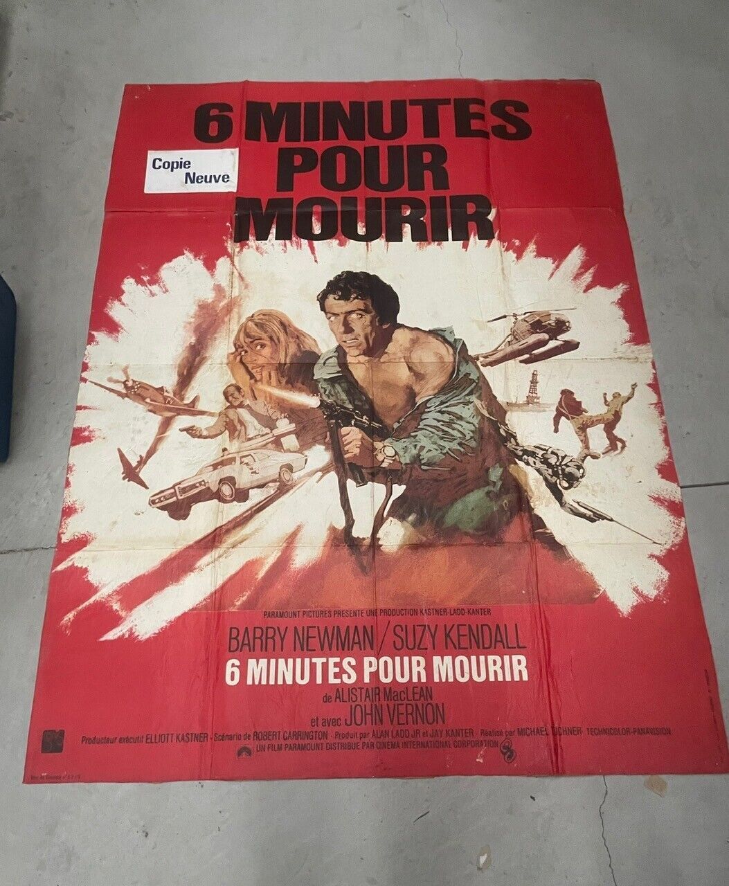6 MINUTES POUR MOURIR, MOVIE POSTER ORIGINAL SUR KRAFT 120X160