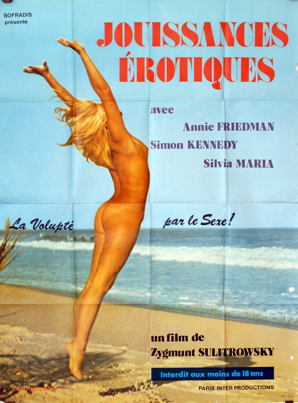 JOUISSANCES ÉROTIQUES POSTER ORIGINAL 120x160 ANNIE FRIEDMAN