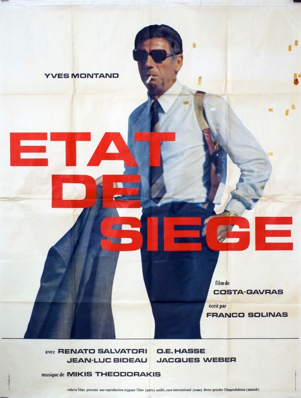 ÉTAT DE SIÈGE ORIGINAL MOVIE POSTER 120X160 YVES MONTANT