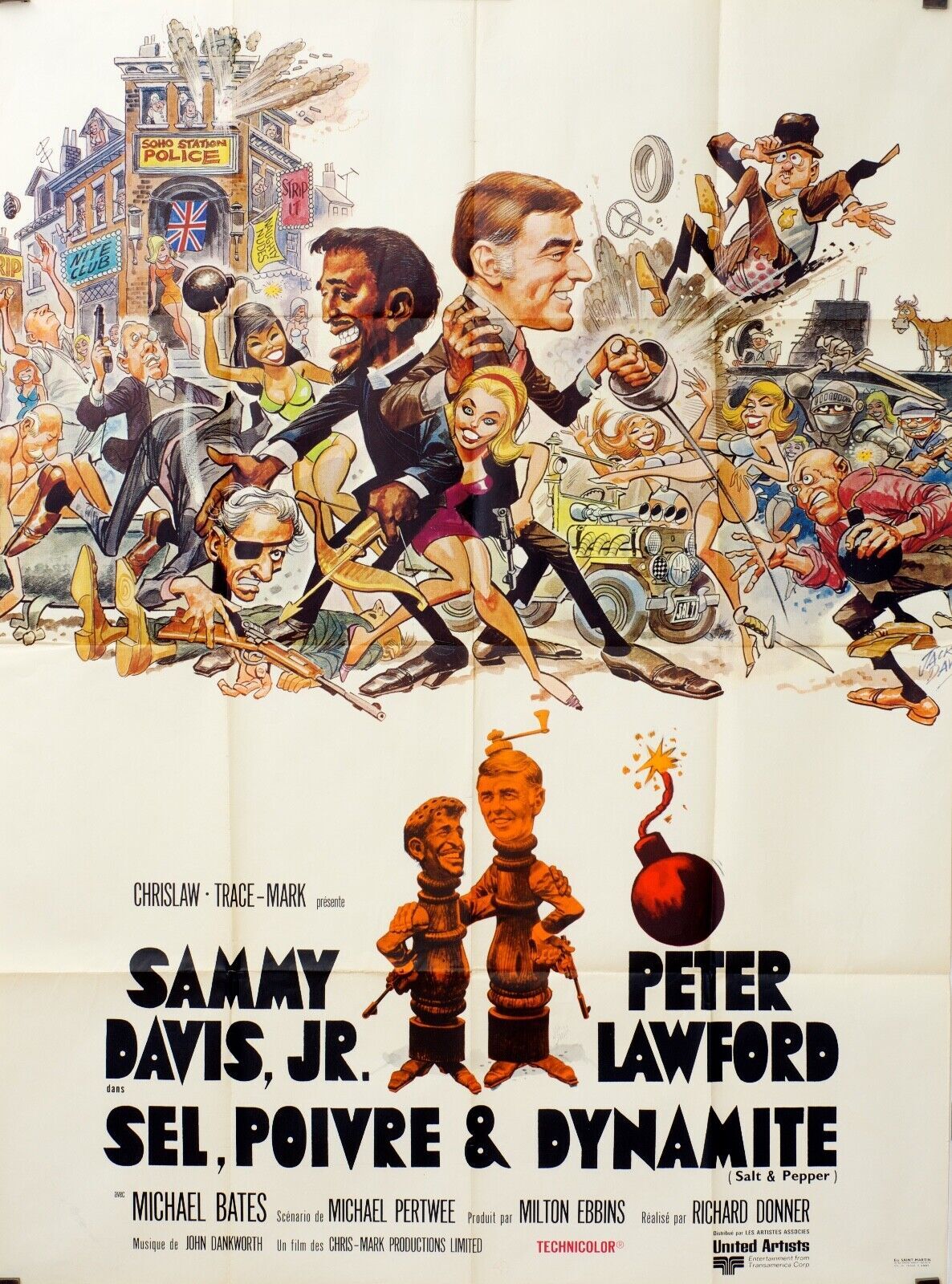 SEL POIVRE & DYNAMITE MOVIE POSTER ORIGINAL 120x160 MICHAEL BATES