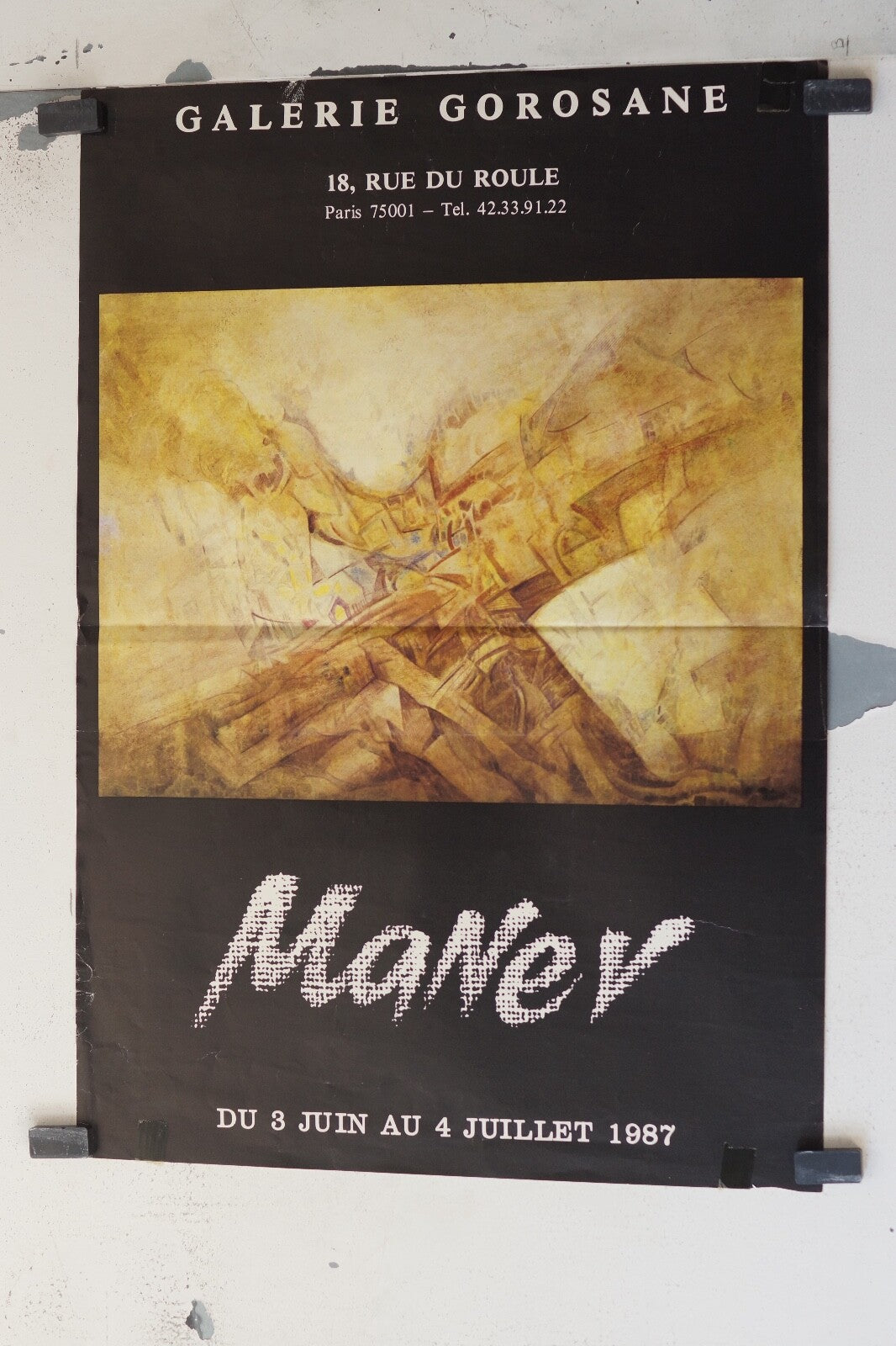 MANEV 1987, ORIGINAL POSTER GALERIE GOROSANE PARIS (50X70)
