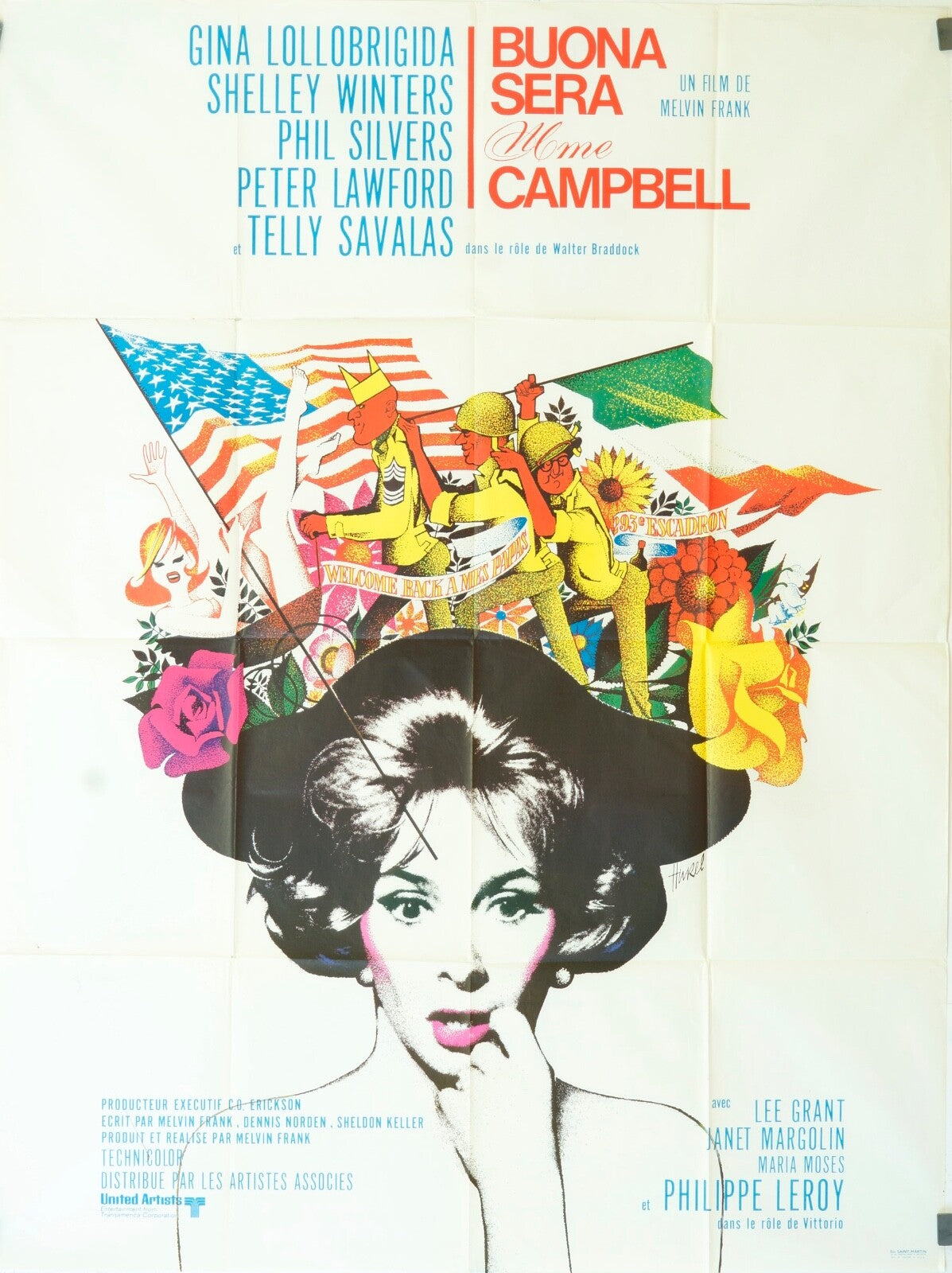 BUONA SERA MADAME CAMPBELL POSTER ORIGINAL 120x160 GINA LOLLOBRIGIDA