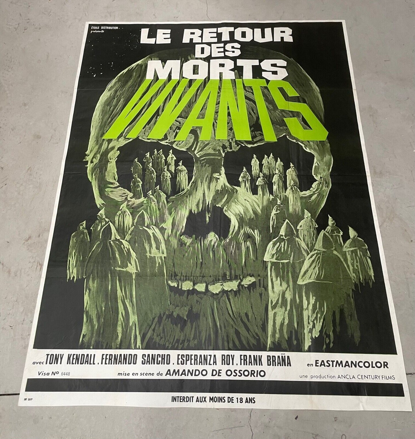 LE RETOUR DES MORTS VIVANTS MOVIE POSTER ORIGINAL 120x160 TONY KENDALL