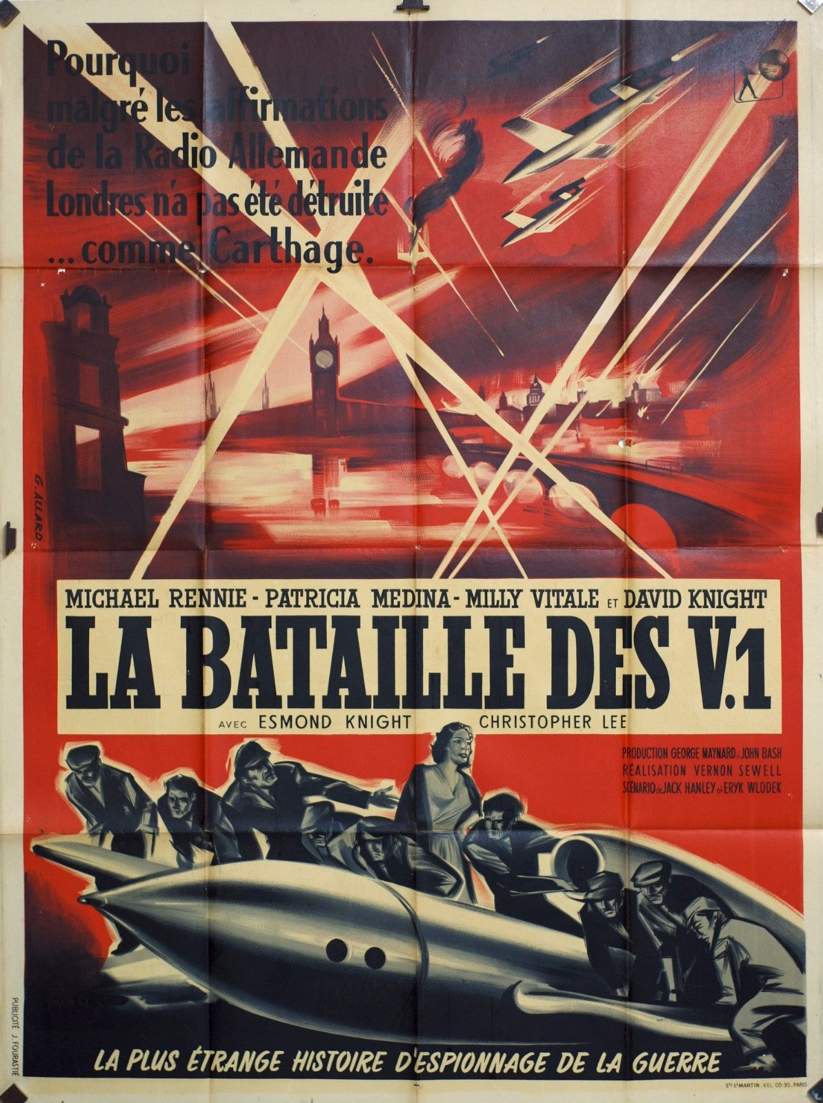 LA BATAILLE DES V1 MICHAEL RENNIE MOVIE POSTER ORIGINAL 120x160