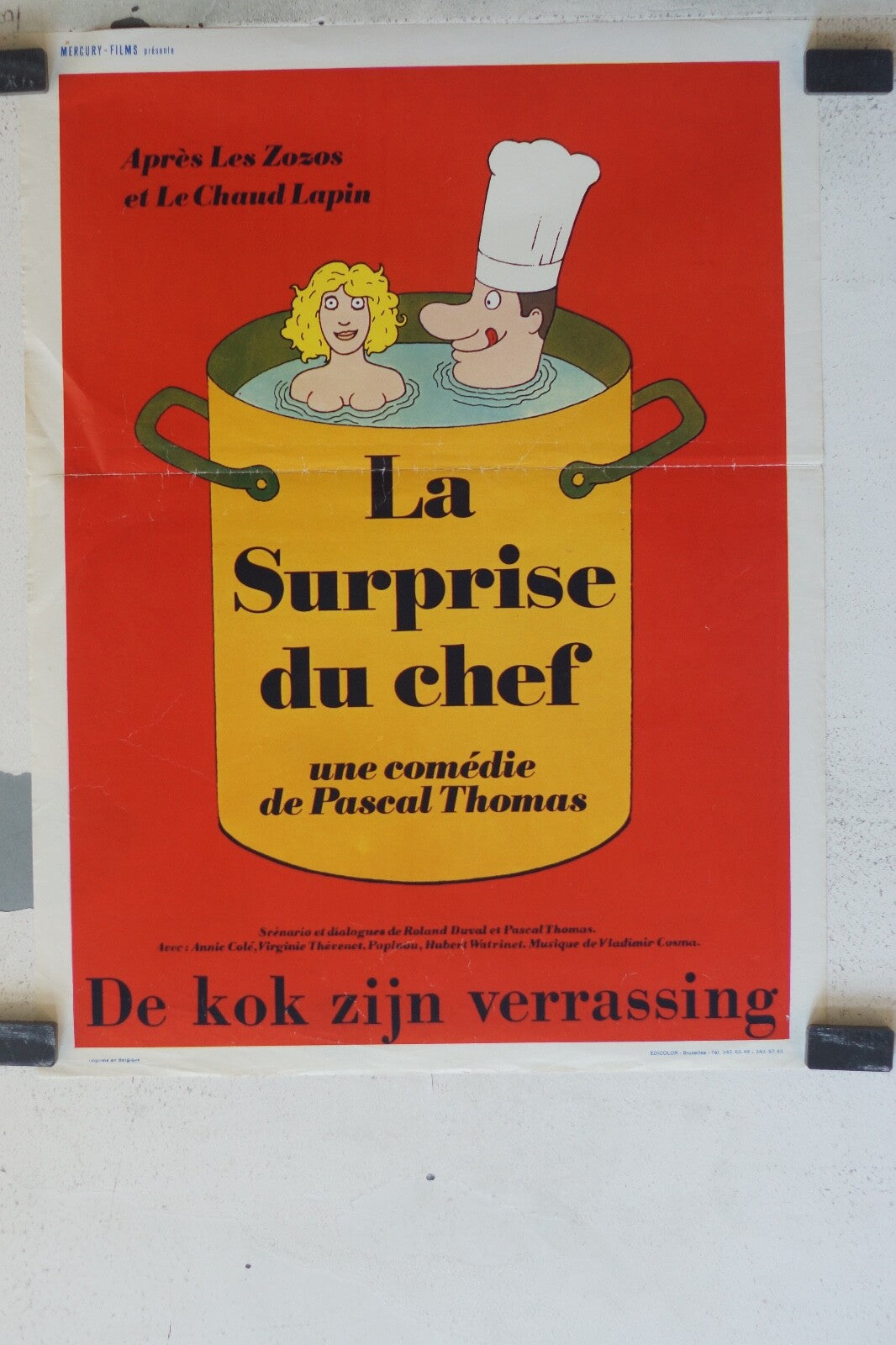 SURPRISE DU CHEF (LA) MOVIE POSTER ORIGINAL 50x38 Hubert Watrinet , Annie Colé ,