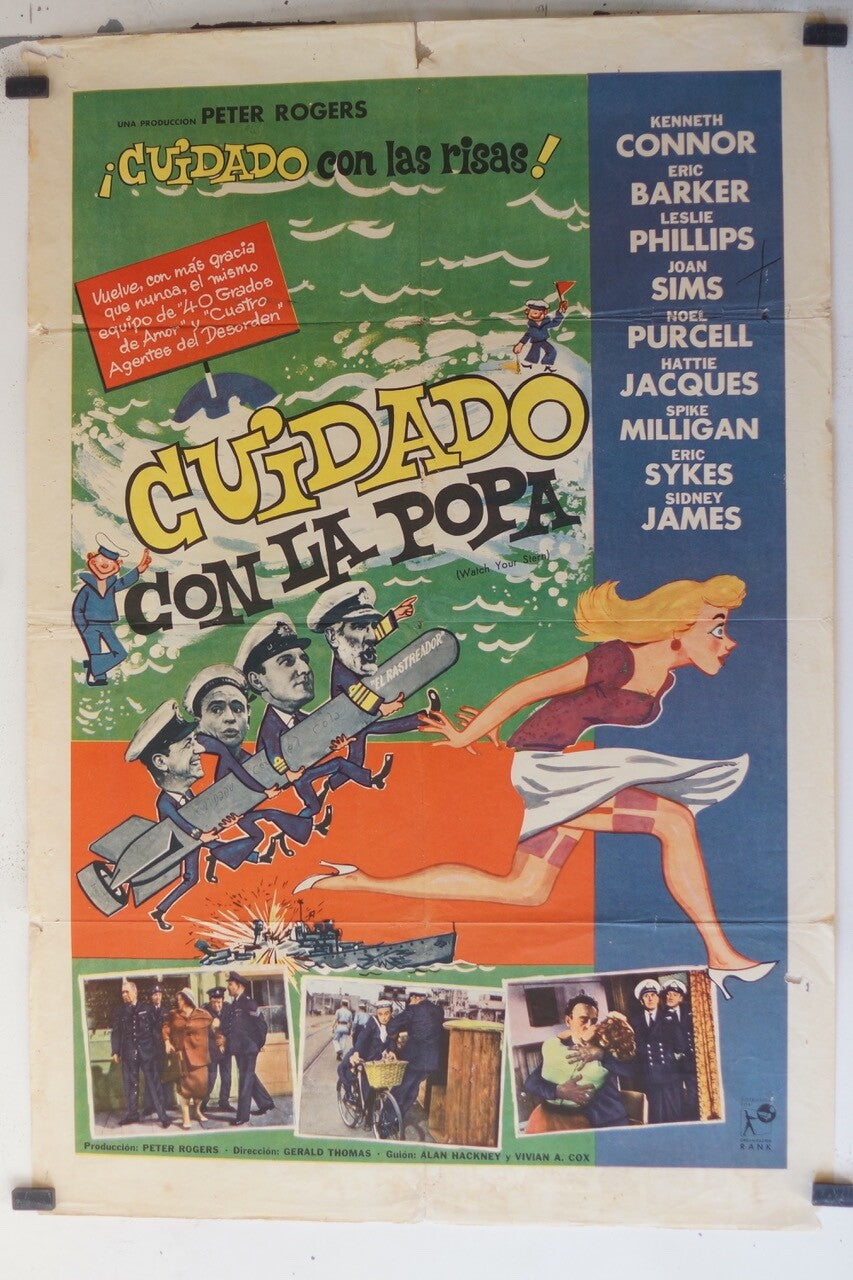 CUIDADO CON LA POPA (70X100) ORIGINAL MOVIE POSTER 1960 WHAT YOU STERN ?