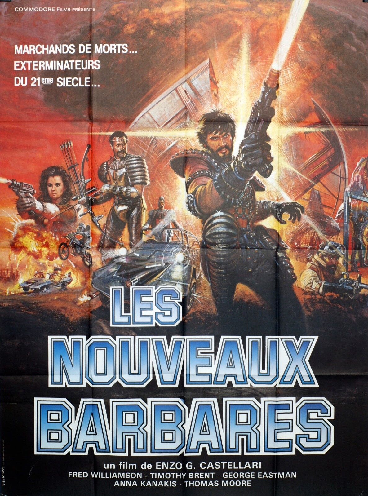 LES NOUVEAUX BARBARES POSTER ORIGINAL 120x160 FRED WILLIAMSON