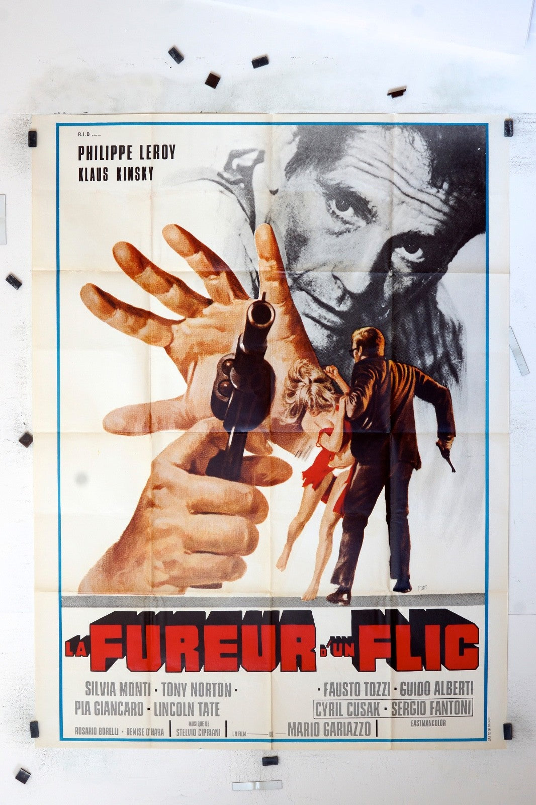 LA FUREUR D’UN FLIC, KLAUS KINSKI CUSAK MOVIE POSTER ORIGINAL (120X160)