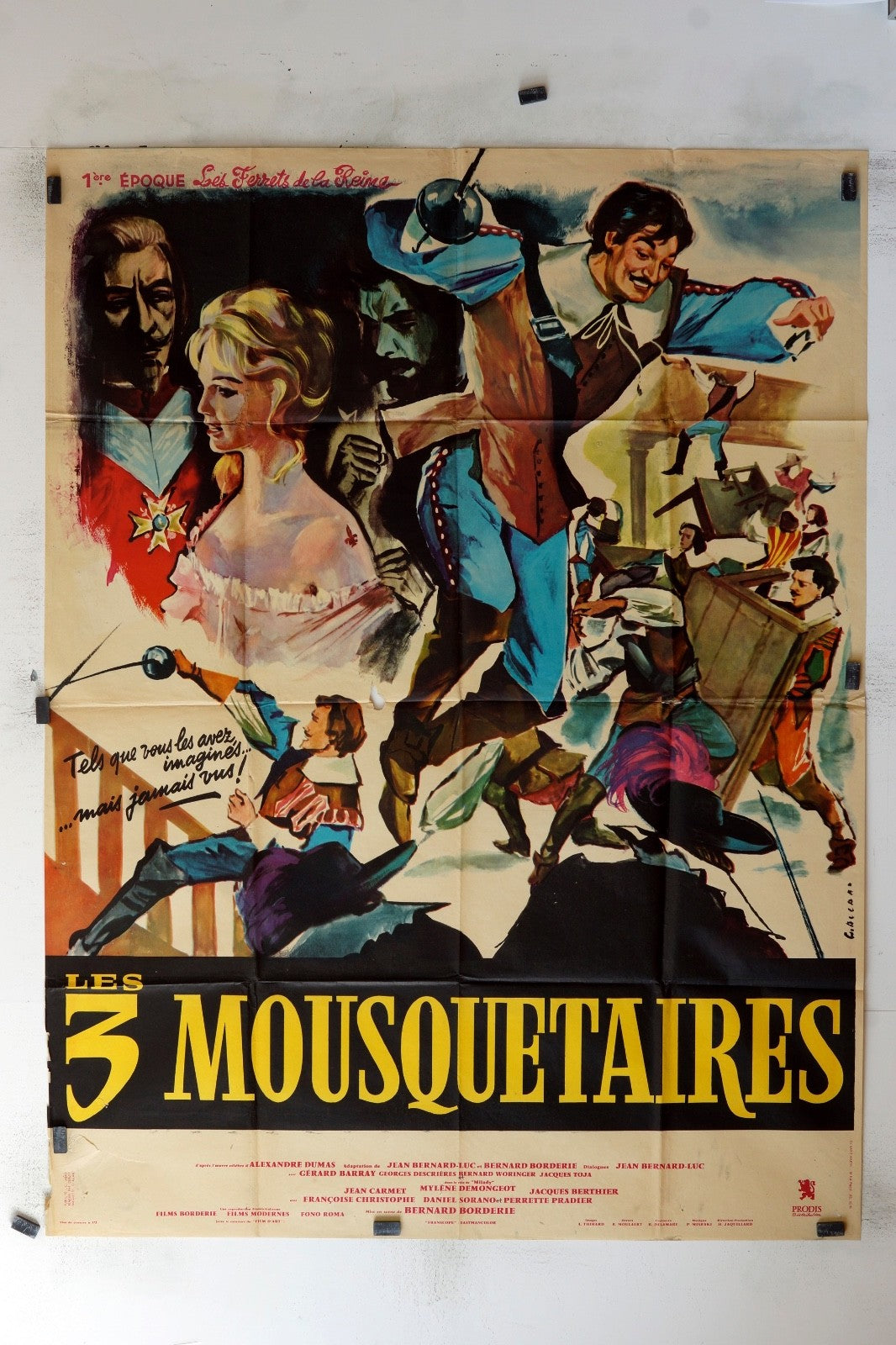 LES 3 MOUSQUETAIRES ALEXANDRE DUMAS 120x160 ORIGINAL MOVIE POSTER