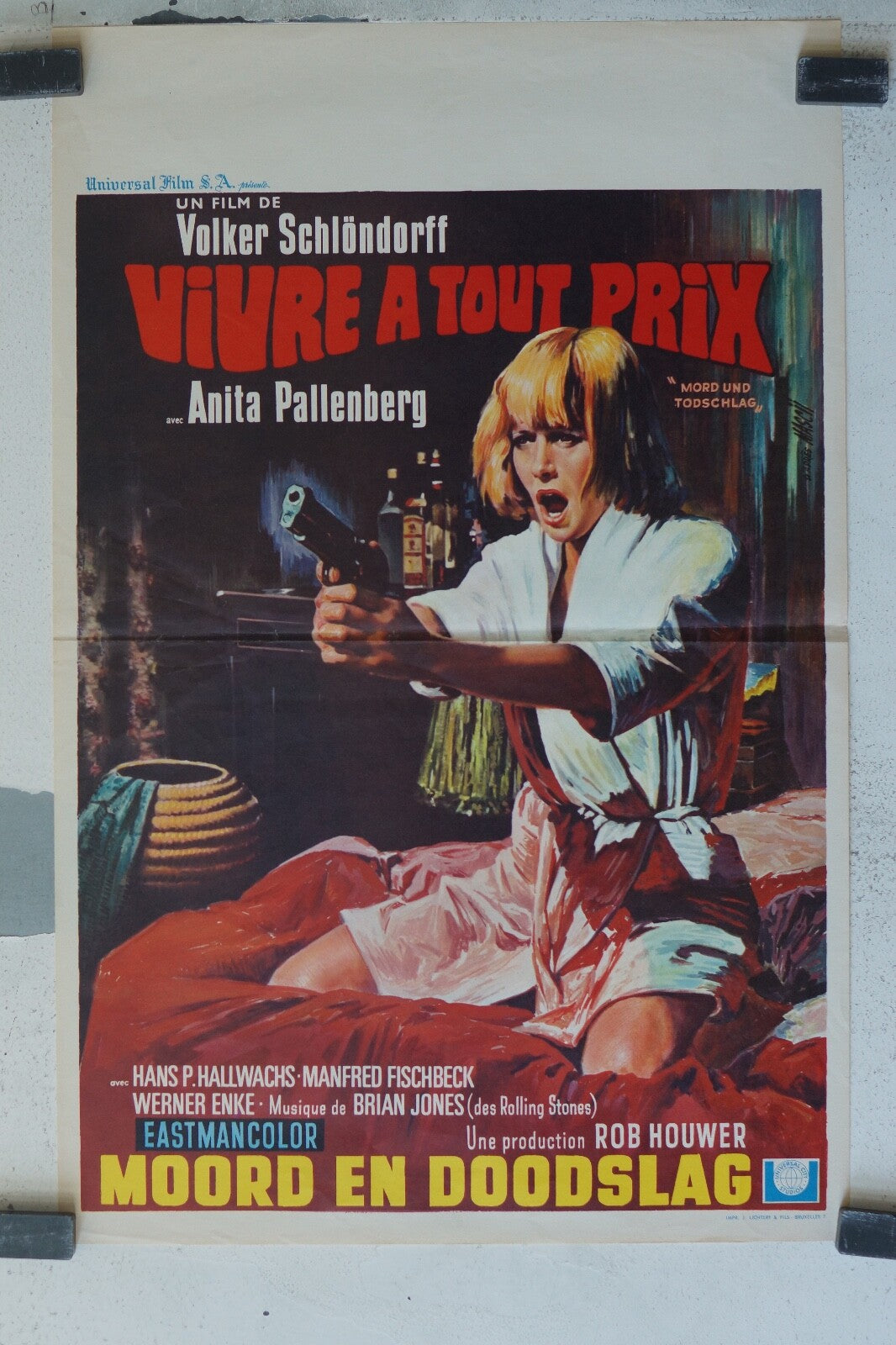 VIVRE A TOUT PRIX (BELGE), 1967 POSTER ORIGINAL 35X 54 ANITA PALLENBERG
