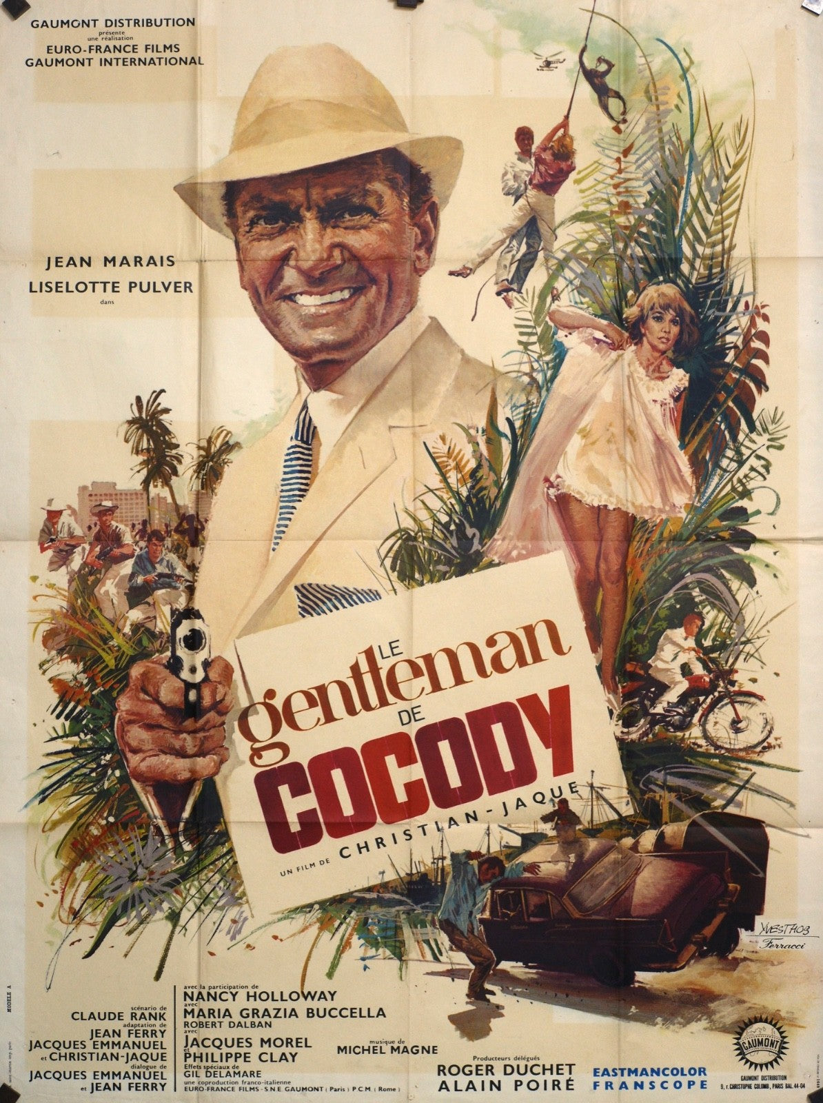 LE GENTLEMAN DE COCODY JEAN MARAIS MOVIE POSTER ORIGINAL 120x160