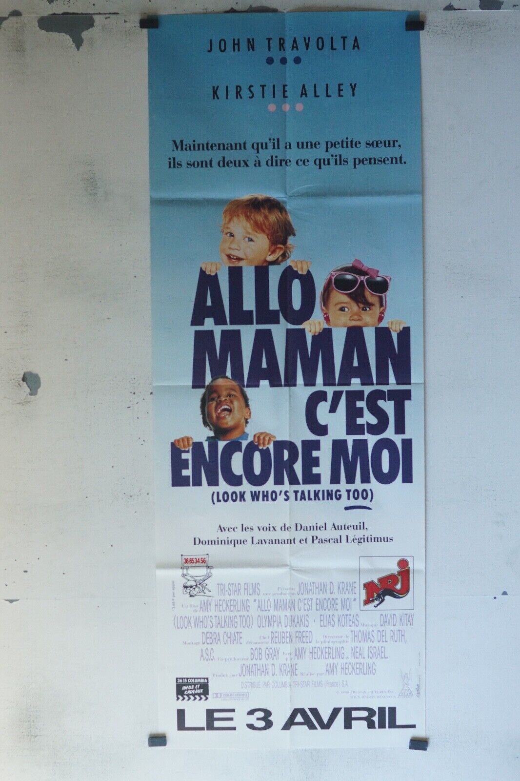 ALLO MAMAN C’EST ENCORE MOI POSTER ORIGINAL 60x160 JOHN TRAVOLTA