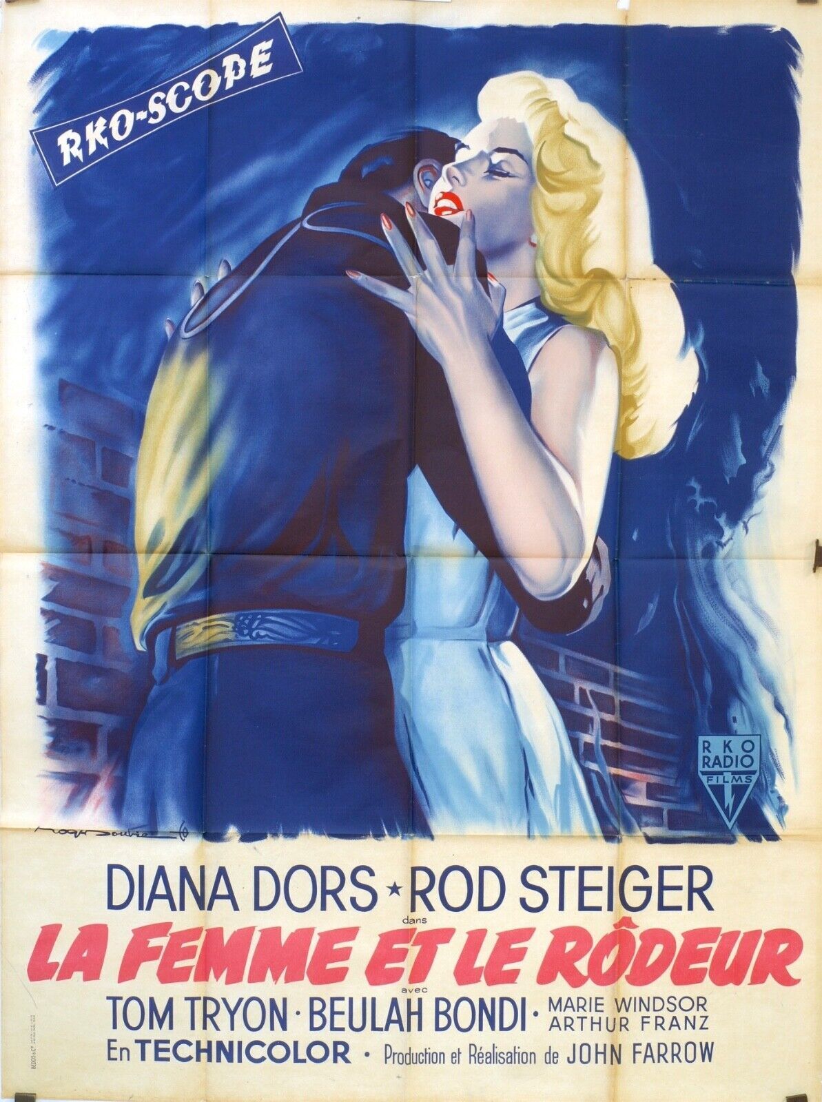 LA FEMME ET LE RODEUR POSTER ORIGINAL 120x160 JEAN RICHARD