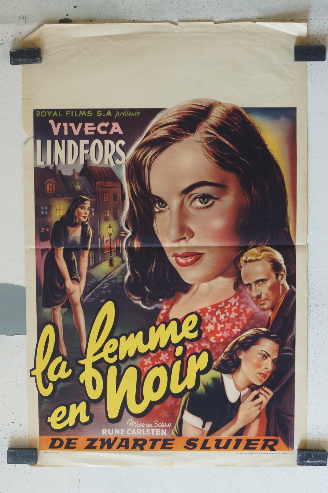 FEMME EN NOIR (LA), belge ORIGINAL MOVIE POSTER 30x55 Viveca Lindfors