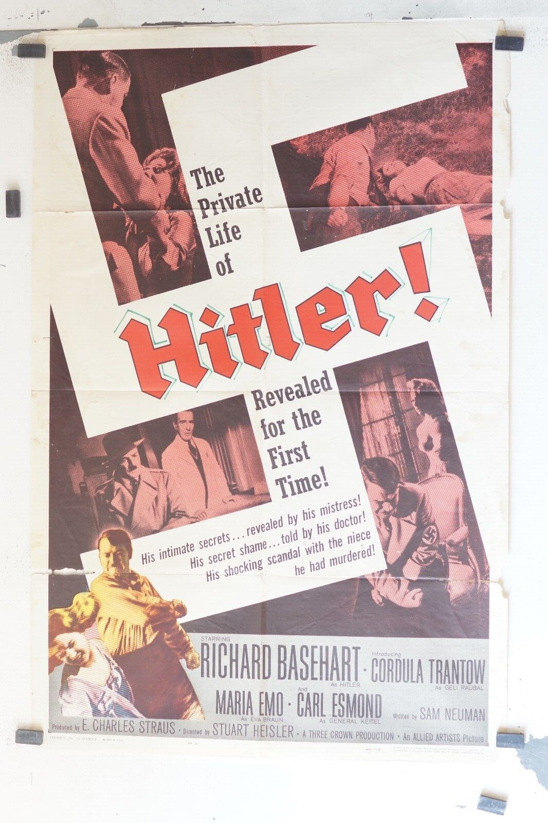 HITLER MOVIE POSTER ORIGINAL (69x103), Stuart Heisler, Maria Emo
