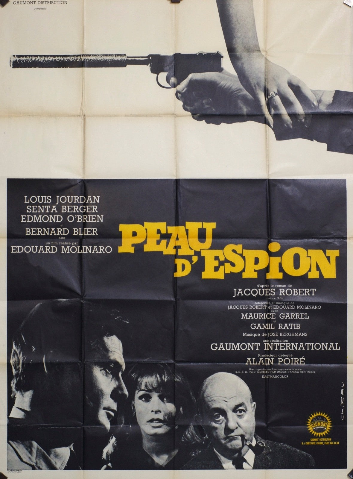 PEAU D’ESPION LOUIS JOURDAN ORIGINAL MOVIE POSTER ORIGINAL 120x160