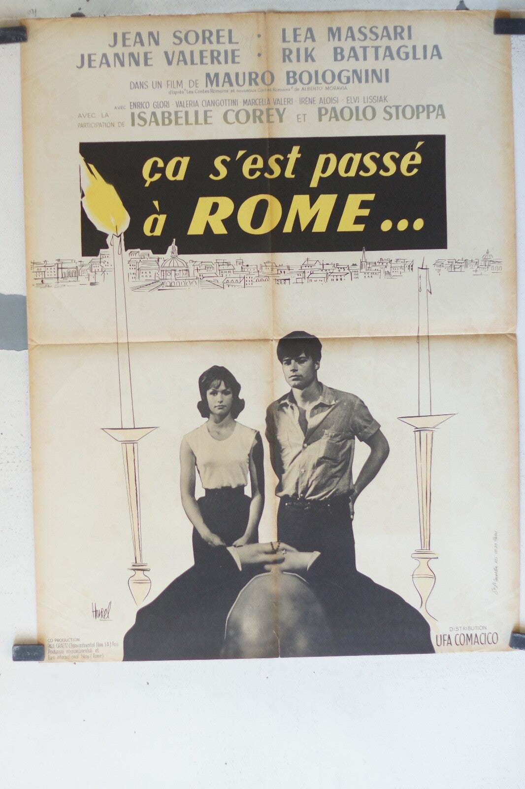 CA S’EST PASSE A ROME… movie poster ORIGINAL 60x80 Jean Sorel , Lea Massari