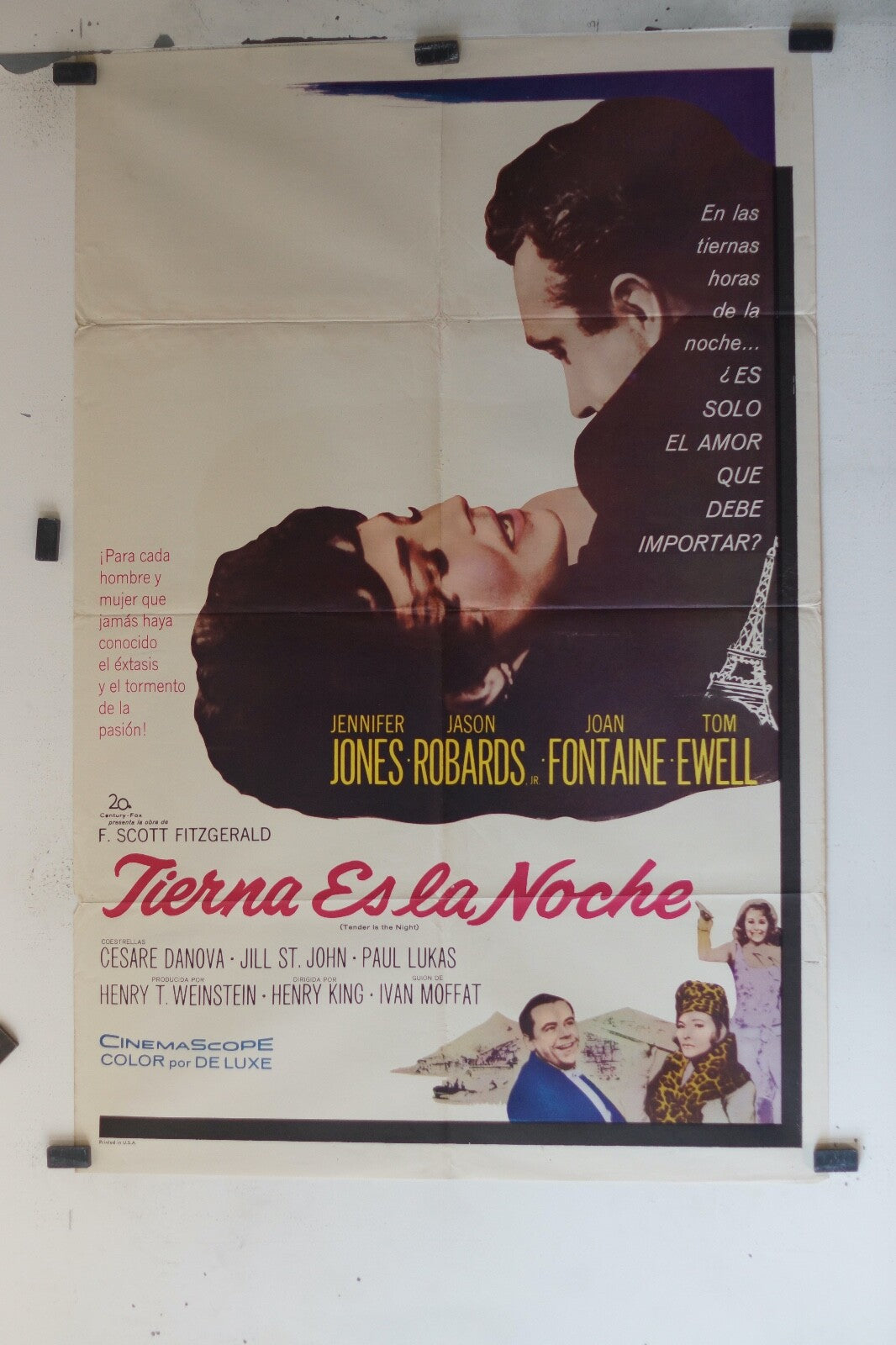 TIERNA ES LA NOCHE (70X100)ORIGINAL MOVIE POSTER JENNIFER JONES – JASON ROBARDS
