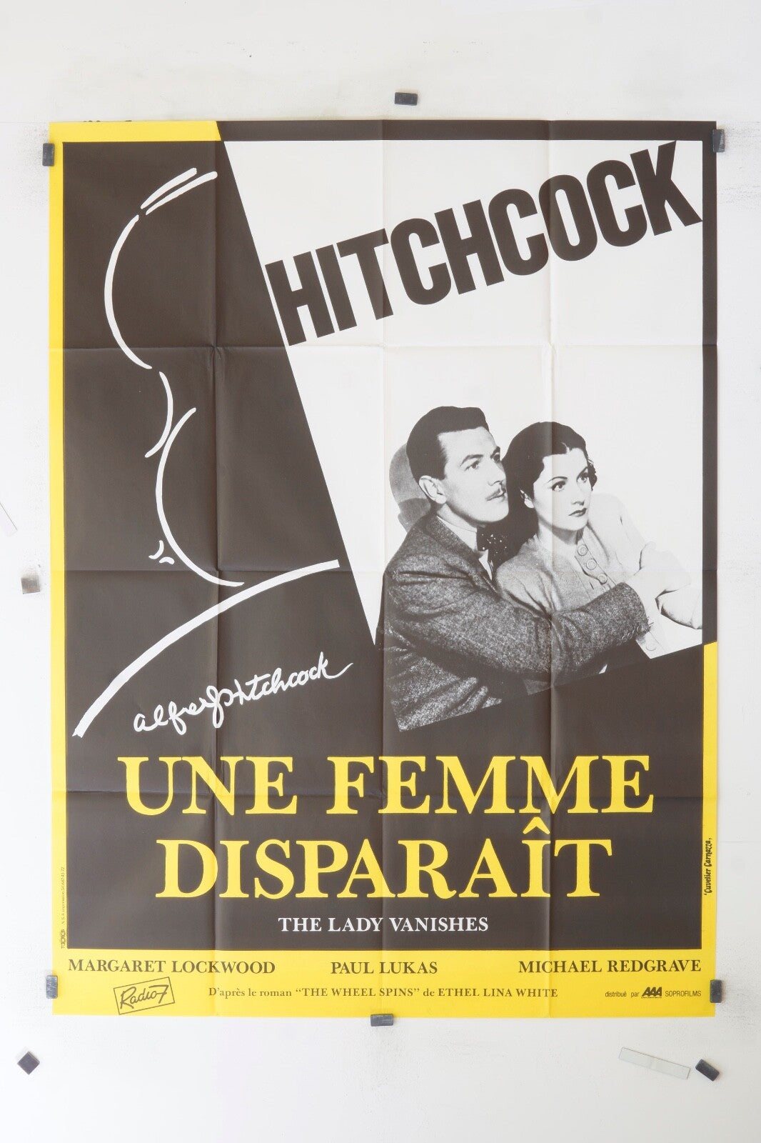UNE FEMME DISPARAIT HITCHCOCK 120x160 ORIGINAL MOVIE POSTER