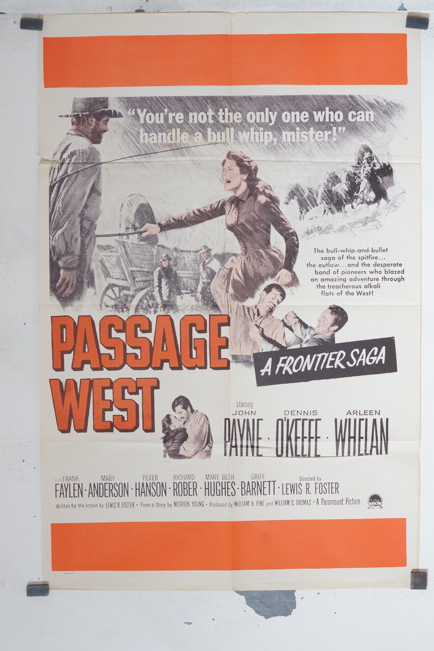PASSAGE WEST MOVIE POSTER ORIGINAL (69x103)John Payne, Dennis O’Keefe