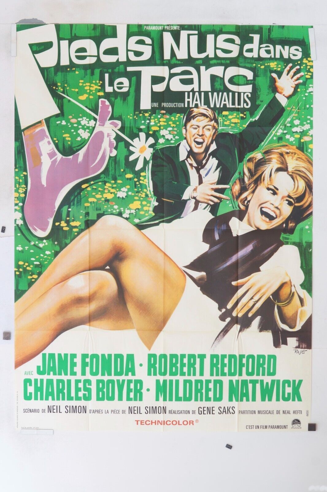 PIEDS NUS DANS LE PARC ORIGINAL MOVIE POSTER 120x160 JANE FONDA