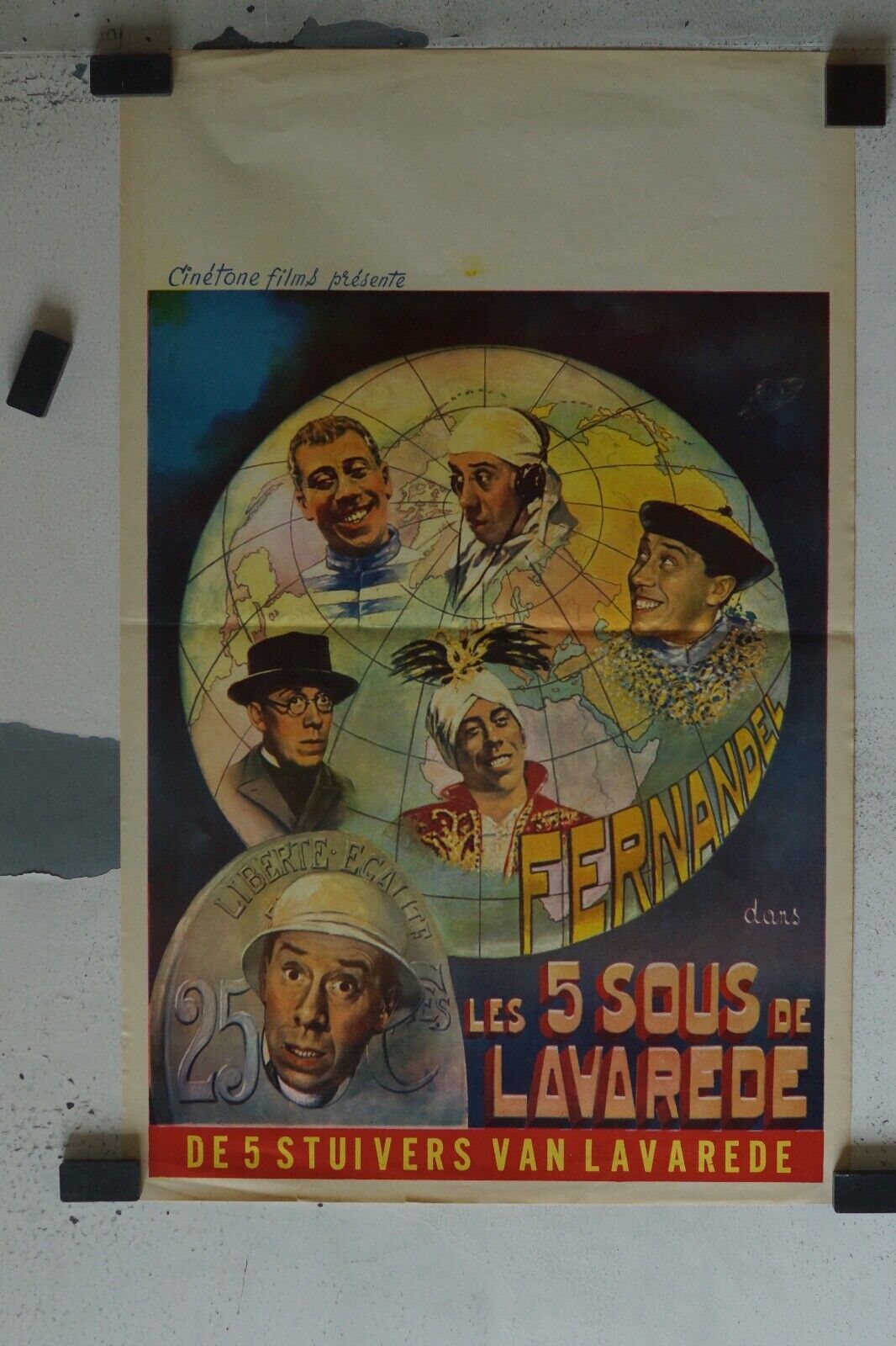 LES 5 SOUS DE LAVAREDE ORIGINAL MOVIE POSTER 55X37 FERNANDEL
