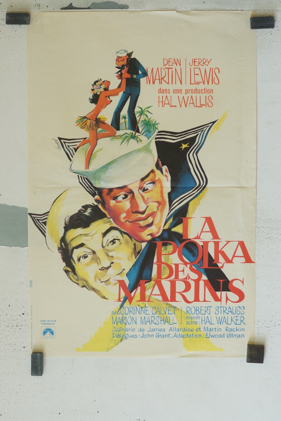 LA POLKA DES MARINS MOVIE POSTER ORIGINAL 40X60 DEAN MARTIN, JERRY LEWIS