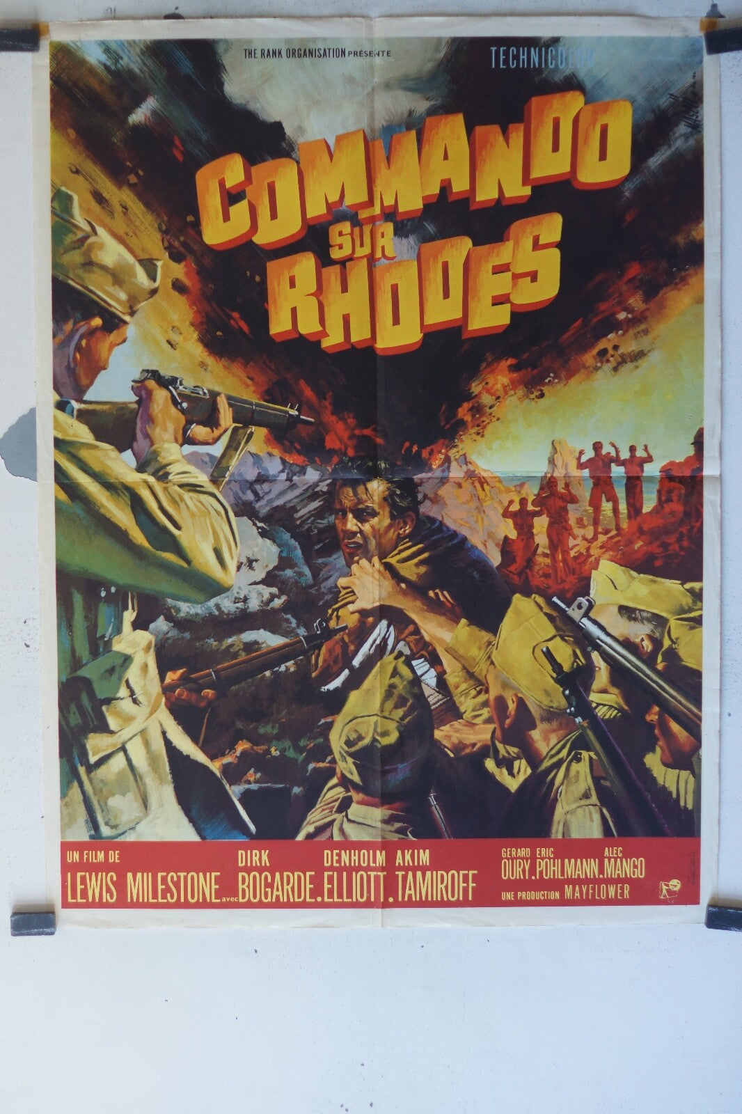 COMMANDO SUR RHODES movie poster ORIGINAL 60x80 Dirk Bogarde