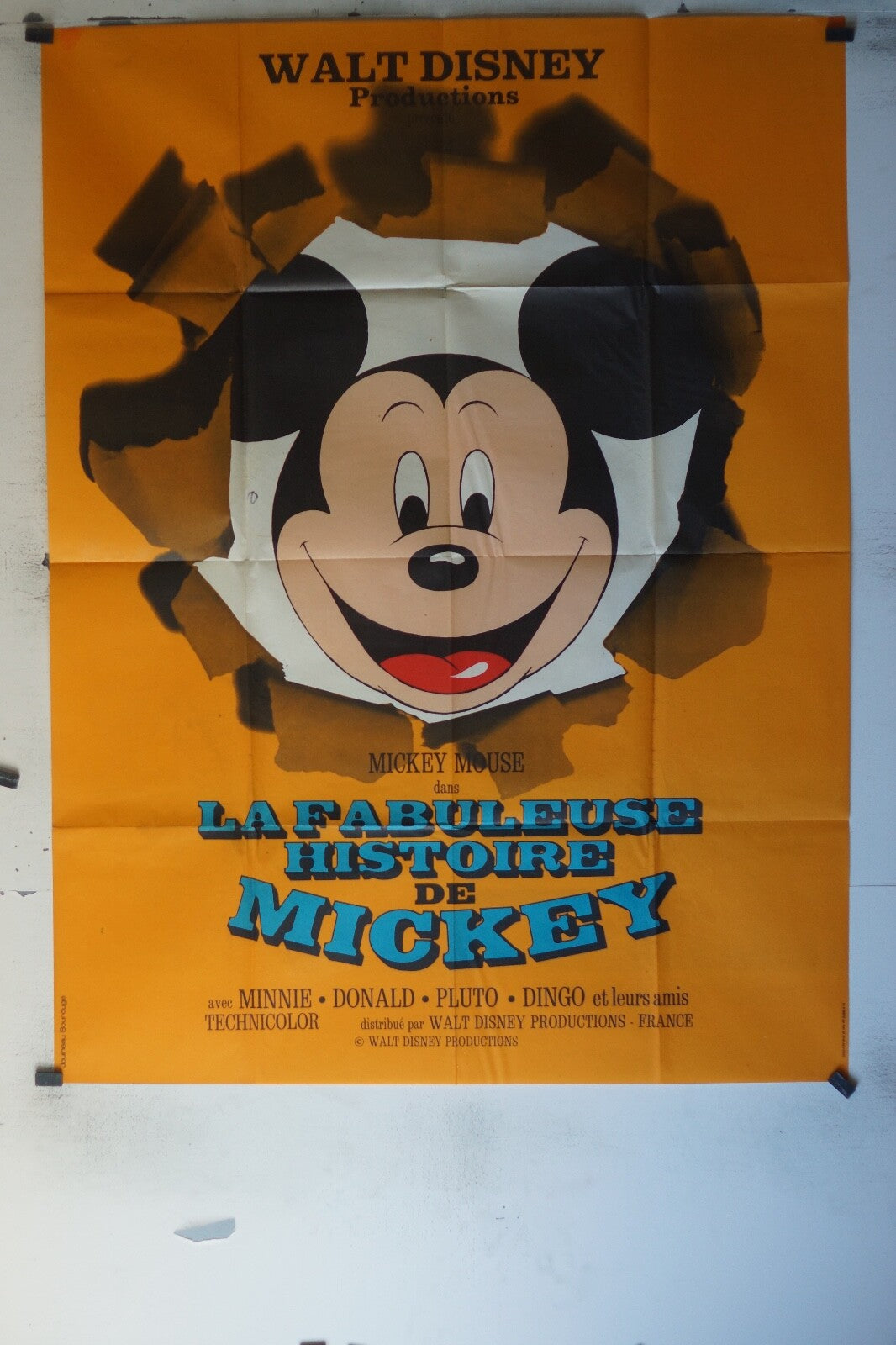 FABULEUSE HISTOIRE DE MICKEY MOVIE POSTER ORIGINAL 120x160 Walt Disney