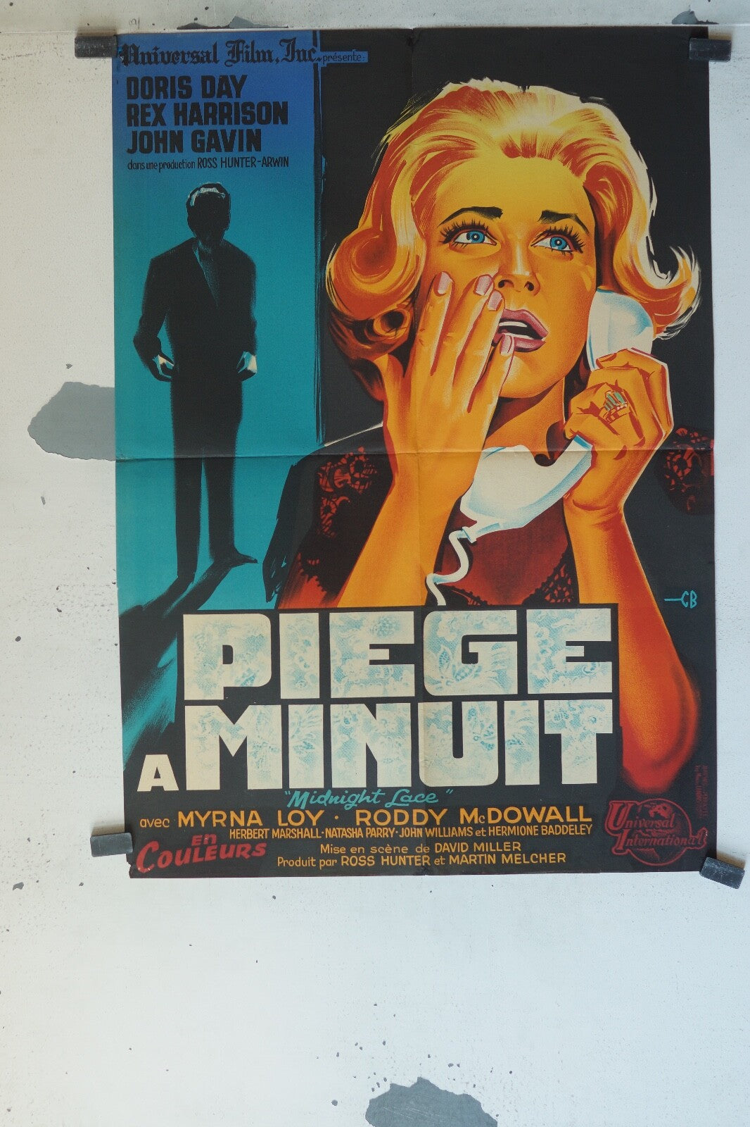 PIÈGE À MINUIT MOVIE POSTER ORIGINAL (60X80) DORIS DAY – REX HARRISON