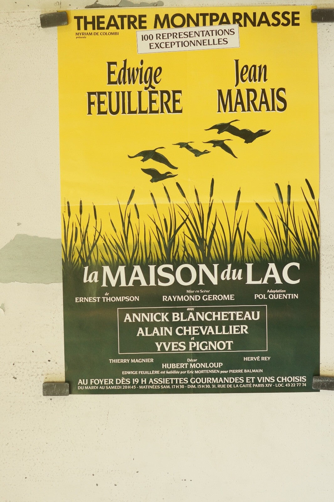 THÉÂTRE « LA MAISON DU LAC » EDWIGE FEUILLÈRE MOVIE POSTER ORIGINAL 40x60