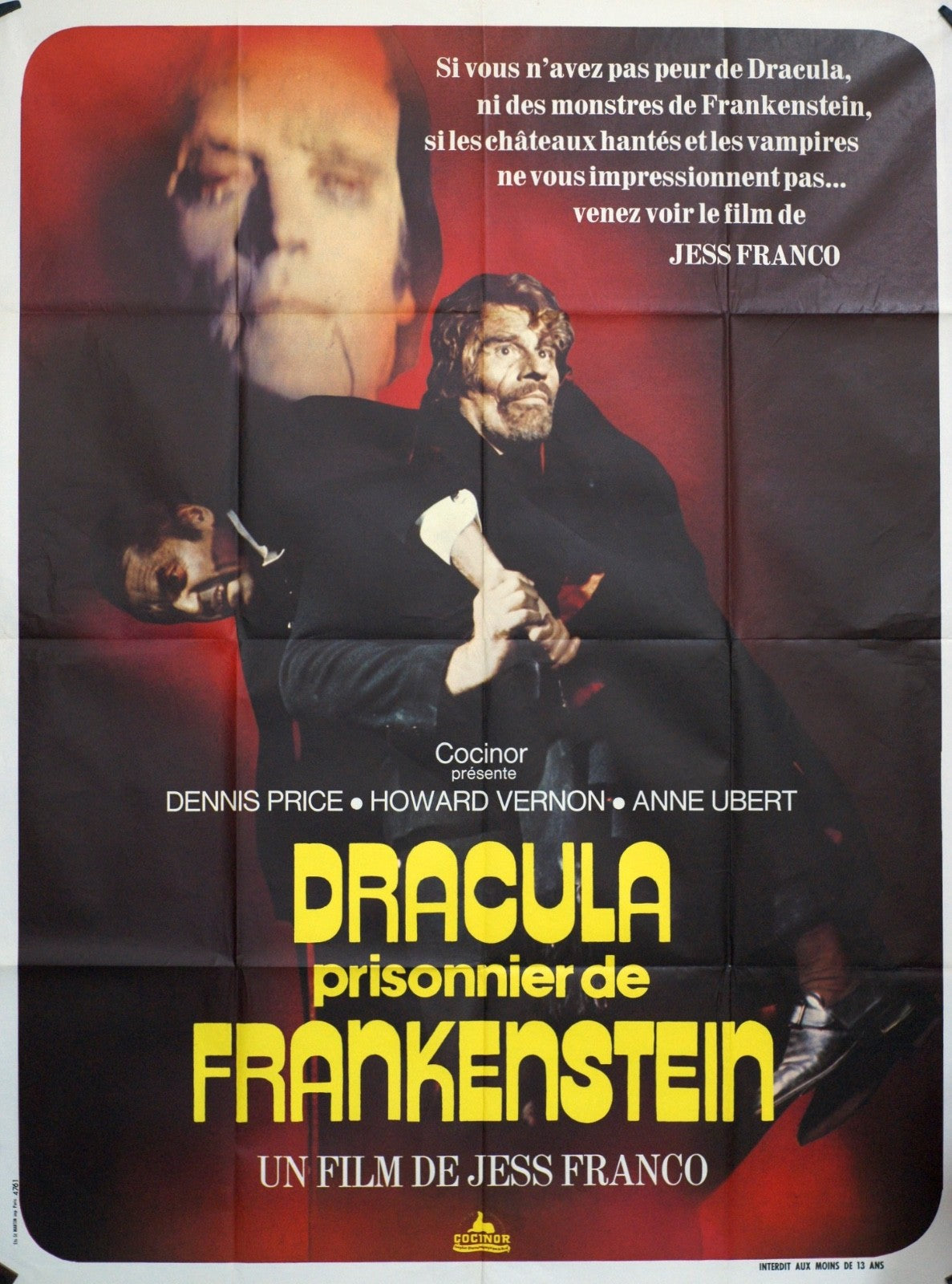 DRACULA PRISONNIER DE FRANKENSTEIN DENNIS PRICE POSTER ORIGINAL 120x160