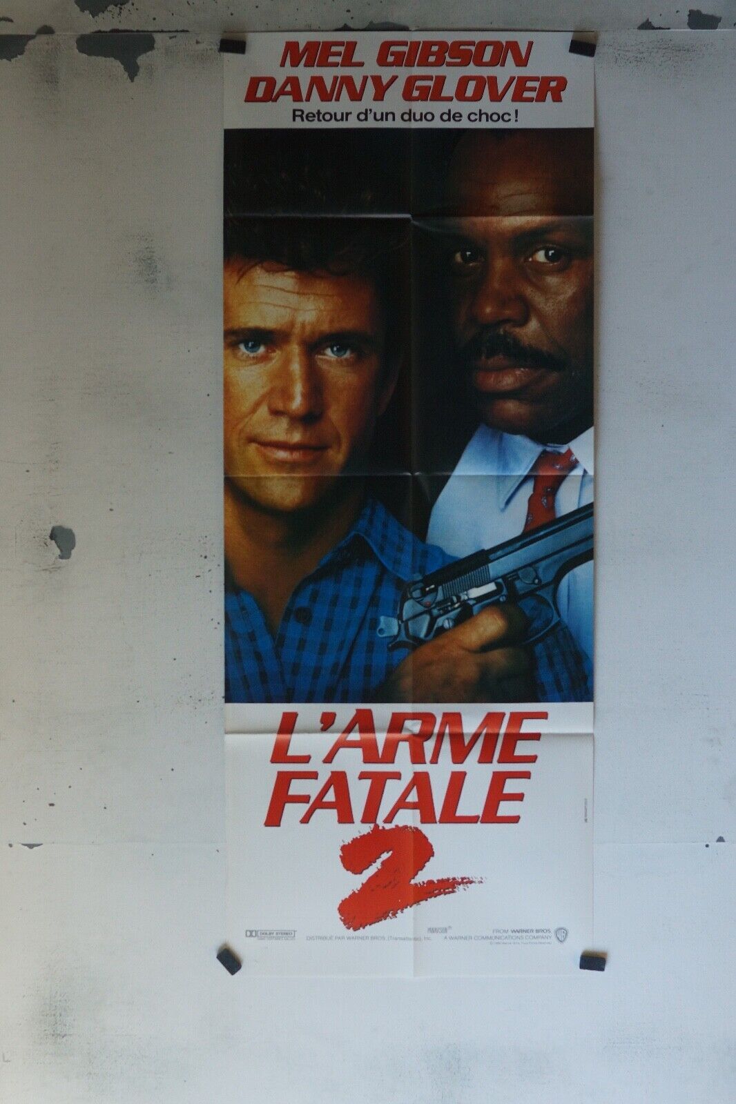 L’ARME FATALE 2 MOVIE POSTER ORIGINAL 60x160 MEL GIBSON