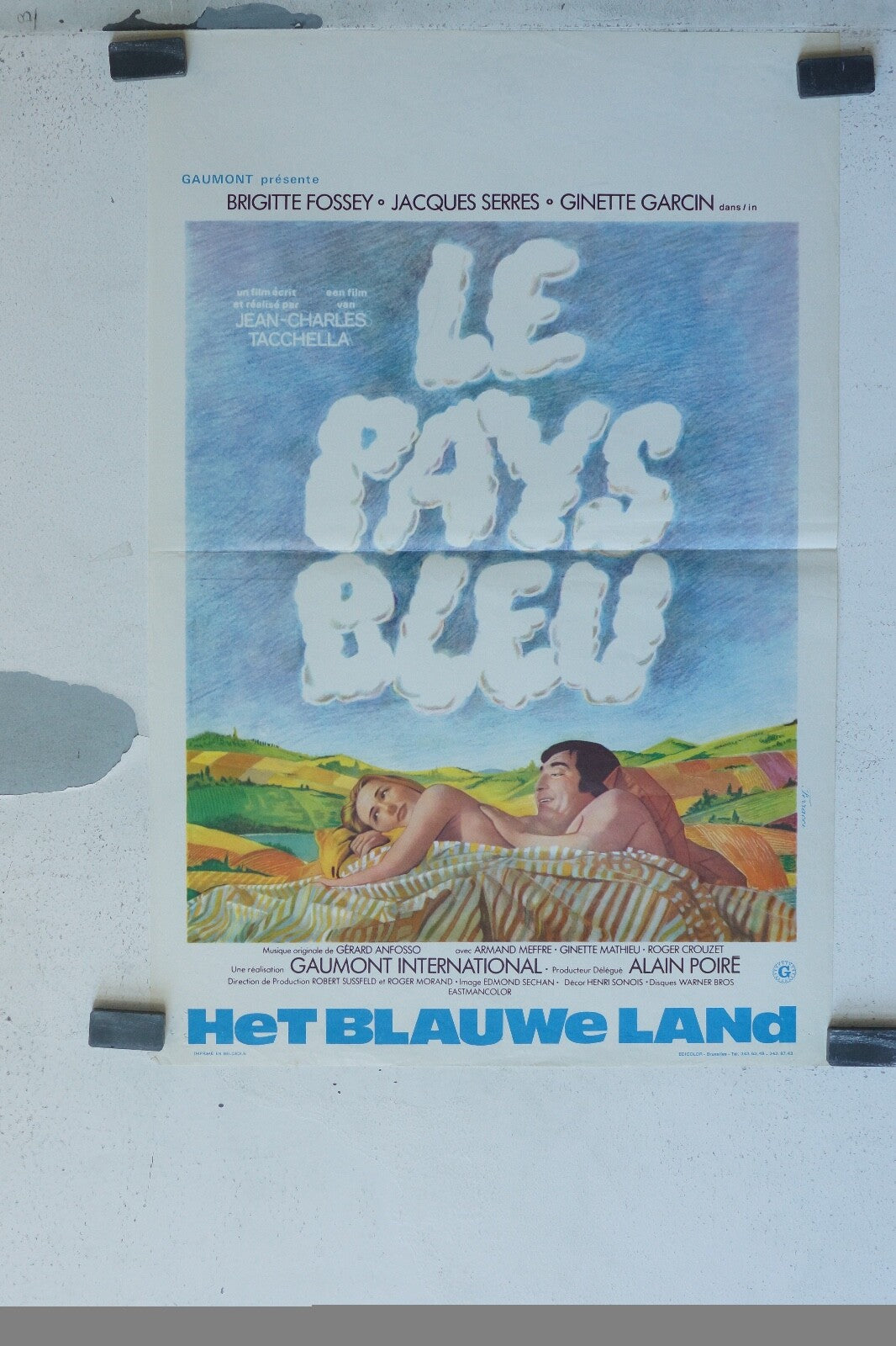 LE PAYS BLEU ORIGINAL 40x60 BRIGITTE FOSSEY