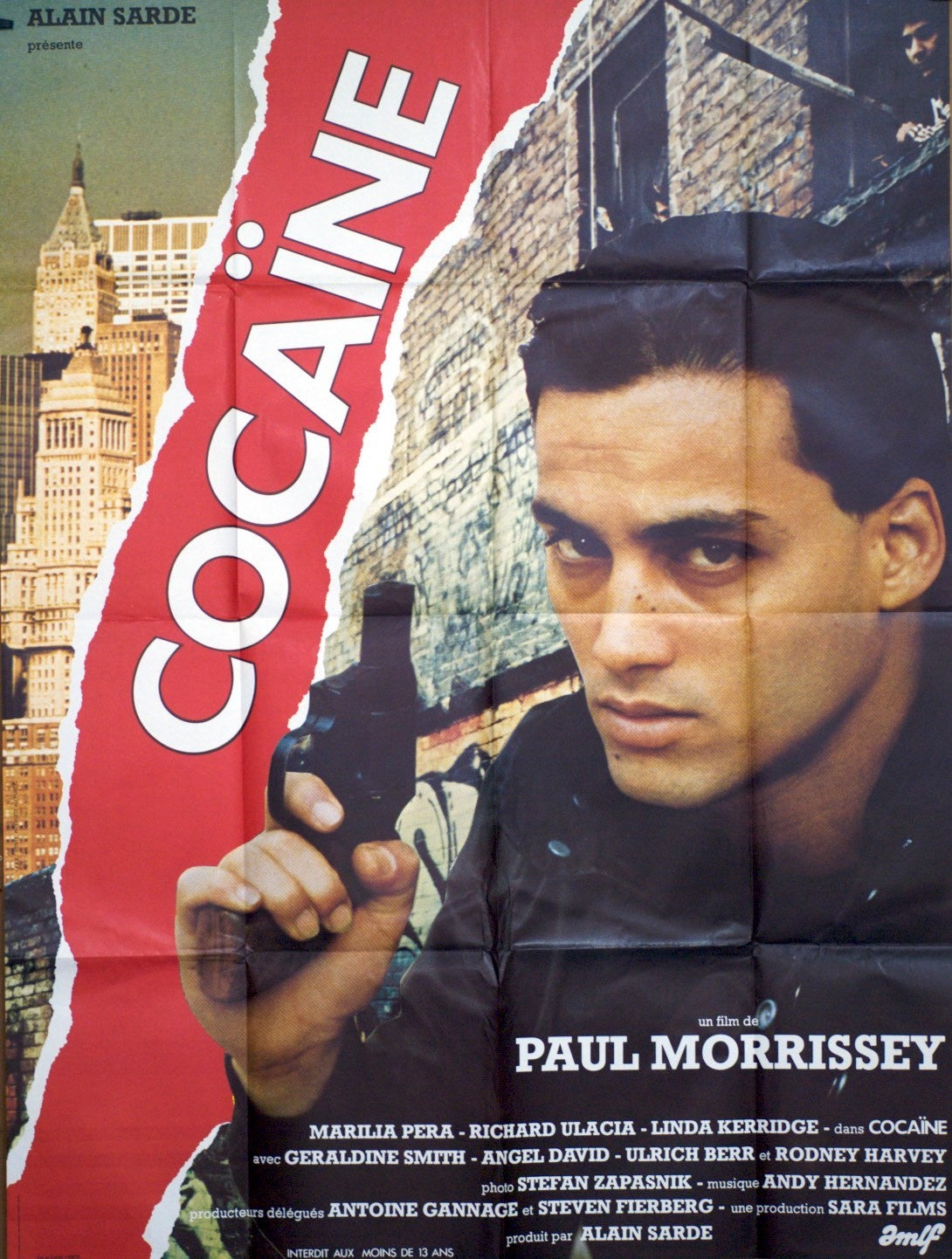COCAÏNE PAUL MORISSEY POSTER ORIGINAL 120x160 CLAUDE VIRIOT