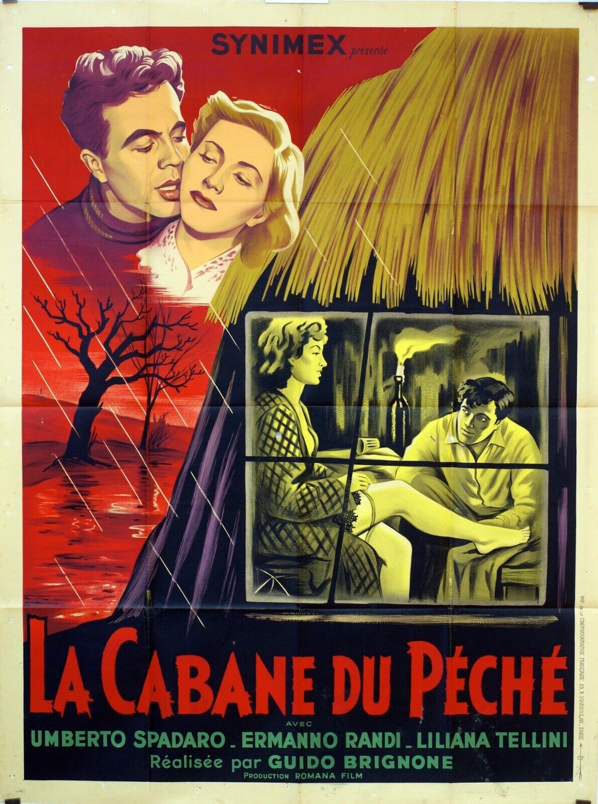 LA CABANE DU PÉCHÉ MOVIE POSTER ORIGINAL 120x160 UMBERTO SPADARO