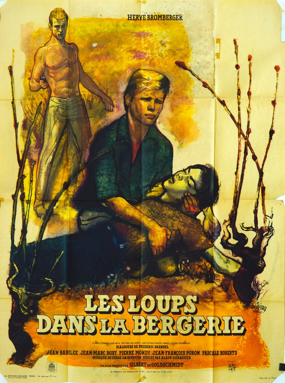 LES LOUPS DANS LA BERGERIE MOVIE POSTER ORIGINAL (120X160) JEAN BABILÉE