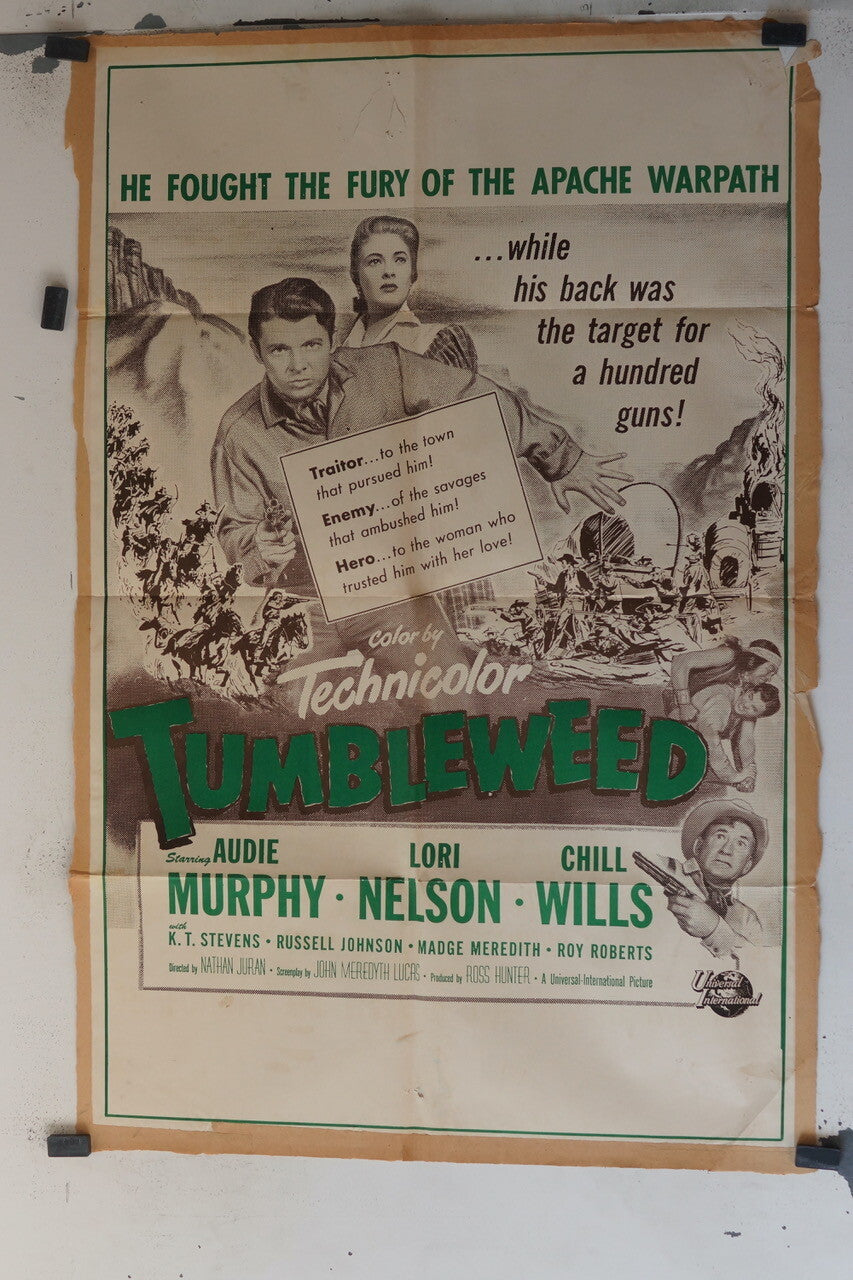 TUMBLEWEED MOVIE POSTER ORIGINAL (69x103), Ross Hunter, Audie Murphy