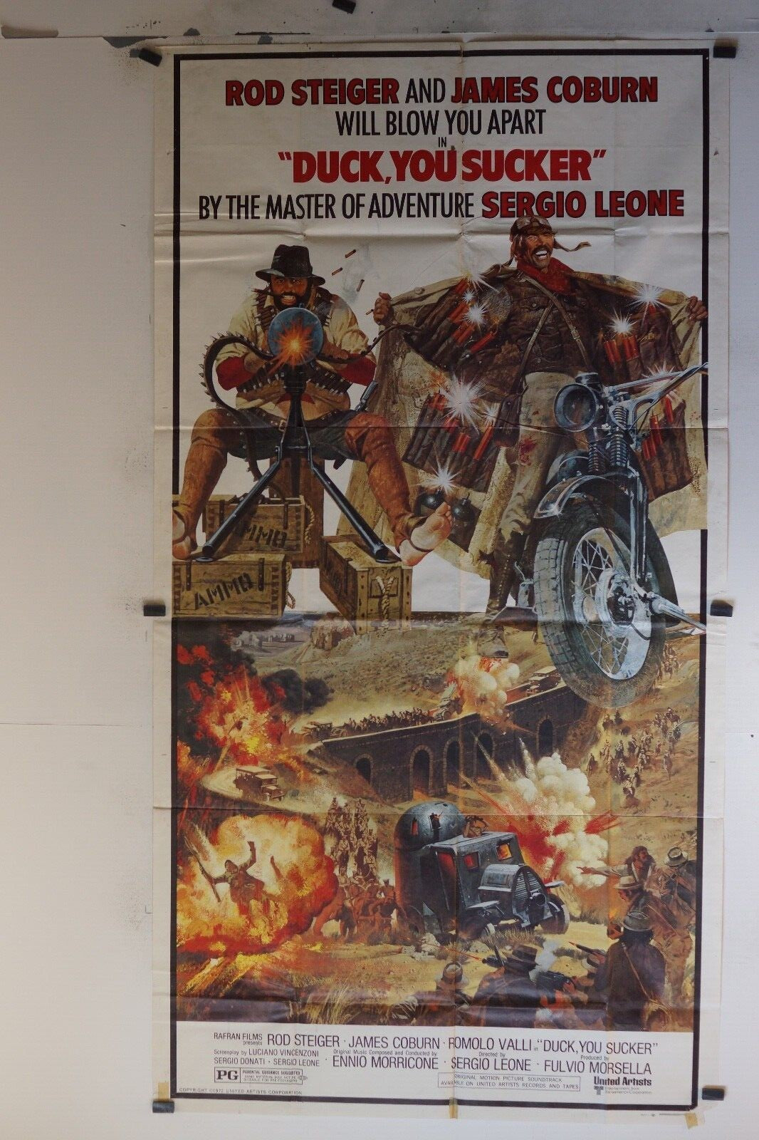 DUCK , YOU SUCKER MOVIE POSTER ORIGINAL (69x103) SERGIO LEONE, STEIGER